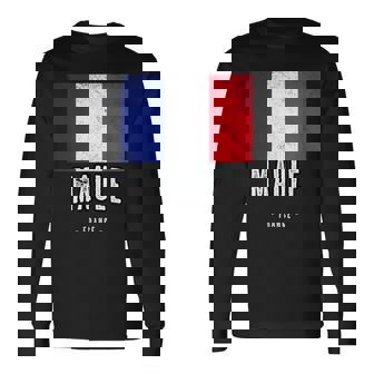 Ville De Maule France Fr Drapeau Français T-shirt à manches longues - Cadeauxyz