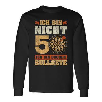 Vintage 50Th Birthday Dart Saying Double Bullseye Langarmshirts - Geschenkecke