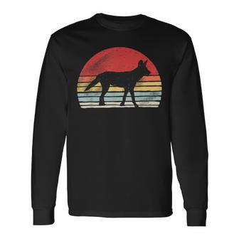 Vintage African Wild Dog The Painted Wolf Cape Hunting Dog Long Sleeve T-Shirt - Monsterry