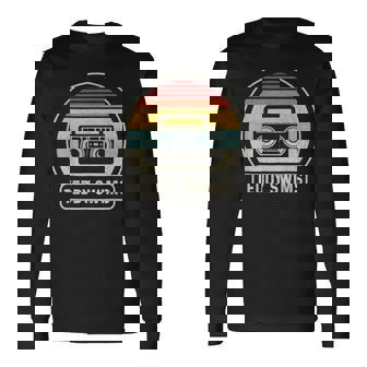Vintage Cassette Tape Teddy Swims 90S Music Retro Sunset Long Sleeve T-Shirt - Seseable