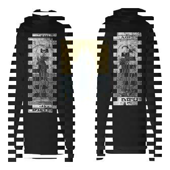 Vintage Death Tarot Card Skeleton Occult Satanic Horror Men Long Sleeve T-Shirt - Thegiftio UK