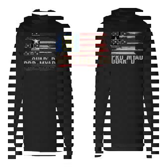 Vintage Proud Army Dad American Flag Veteran Long Sleeve T-Shirt - Monsterry