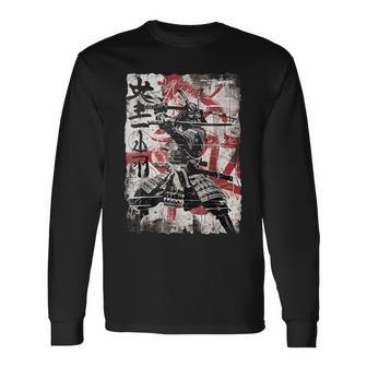 Vintage Samurai Mask Asia Japan Graffiti Tokyo Samurai Langarmshirts - Geschenkecke