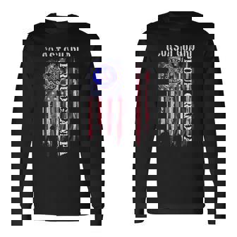 Vintage Usa American Flag Us Coast Guard Proud Grandpa Long Sleeve T-Shirt | Seseable CA