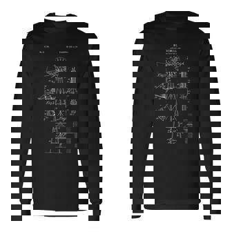Vintage Windmill Blueprint Farming Wind Energy Long Sleeve T-Shirt | Seseable CA