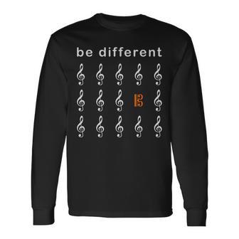 Viola Alto Key Saying Be Different Musician S Langarmshirts - Geschenkecke