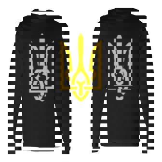 Volodymyr Zelensky Escudo De Ucrania Tryzub Trident Camiseta de manga larga - Regaloses