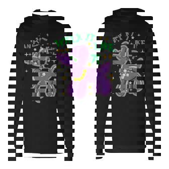 Walk It Like A Dog Mardi Gras New Orleans Fleur De Lis Long Sleeve T-Shirt | Seseable CA
