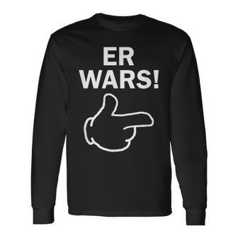 He Wars Saying Comic Hand Fun Langarmshirts - Geschenkecke