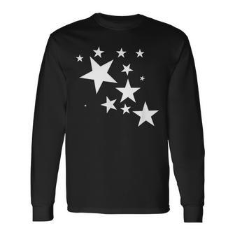 Weiße Sterne Sternschnuppe Stern-Muster Geschenk Damen Langarmshirts - Geschenkecke