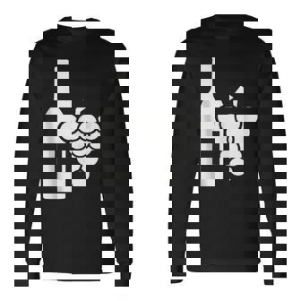 Wine Bottle Grapes Tank Top Long Sleeve T-Shirt - Monsterry