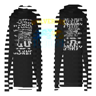 Wolverine On Saturday Lion On Sunday Cool Graphic Long Sleeve T-Shirt | Mazezy