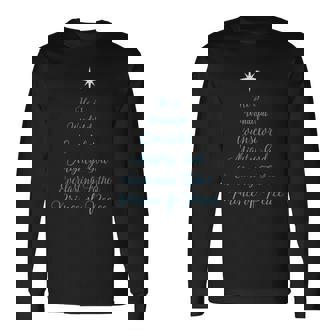 Wonderful Counselor Bible Scripture Christmas Christian Tree Long Sleeve T-Shirt - Monsterry