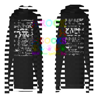 World Down Syndrome Day Rock Your Socks Awareness Support Long Sleeve T-Shirt - Monsterry