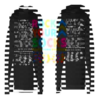 World Down Syndrome Day Rock Your Socks Awareness Support Long Sleeve T-Shirt - Thegiftio