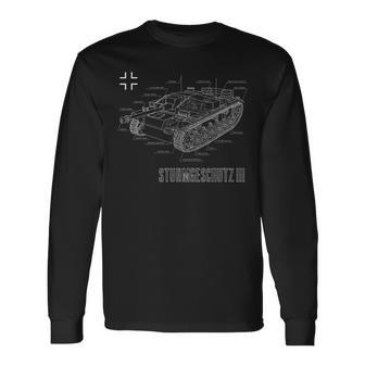 World War 2 Army German Tank Stug Iii Blue Pause Langarmshirts - Geschenkecke