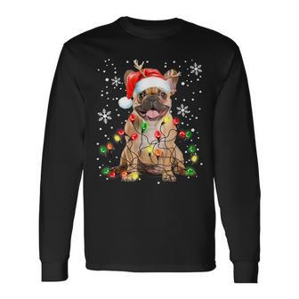 Xmas Lighting Santa French Bulldog Dog Christmas Langarmshirts - Geschenkecke