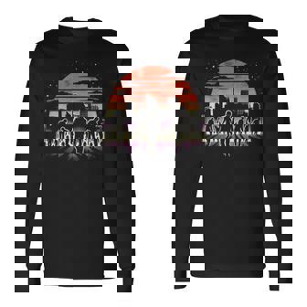 Zombie Horde At Sunset City Apocalypse Survival Horror Art Premium Long Sleeve T-Shirt - Monsterry