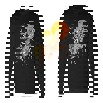 Zombie Unicorn Hunting Skeleton Halloween Hunter Gun Lover Long Sleeve T-Shirt - Monsterry
