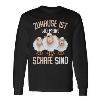 Zuhause Ist Wo Meine Sheep Home Is Where My Sheep Langarmshirts - Geschenkecke