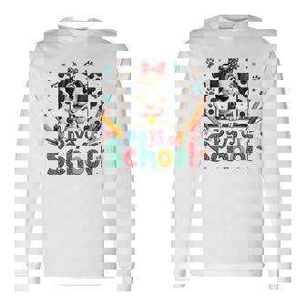 101 Days Of School 100 Days Of School Cute Dogs Long Sleeve T-Shirt - Thegiftio UK