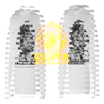 AFRICA Retro Kenya Samburu African Safari Lion Tank Top Long Sleeve T-Shirt - Monsterry