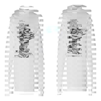 Alligator Crocodile Sunglasses Retro Vintage Chill Cool Long Sleeve T-Shirt - Monsterry