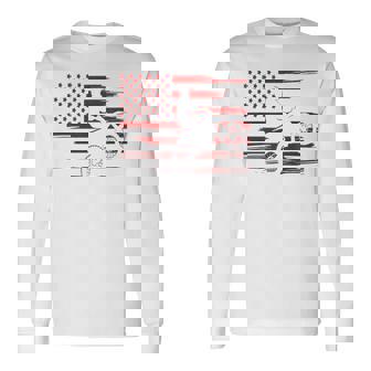 American Flag Dirt Bike Apparel Dirt Bike Motocross Long Sleeve T-Shirt - Monsterry