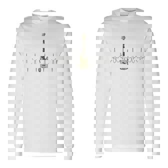 Bajista Instrumento Musical Latido Del Corazón Guitarra Bajo Manga Larga Camiseta de manga larga - Regaloses