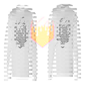 Baseball Waffle Cone Home Plate With Ice Cream Drip Long Sleeve T-Shirt | Seseable CA