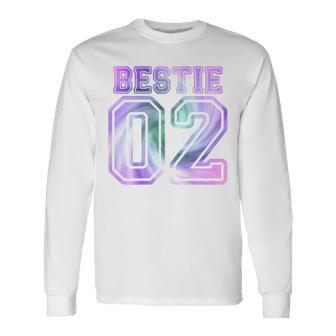 Bff 02 Best Friends Matching Bestie For 2 Tie Dye On Back Langarmshirts - Geschenkecke