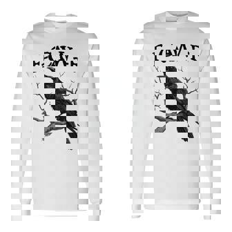 Black Crow F-Caw-F Black Bird Long Sleeve T-Shirt | Mazezy