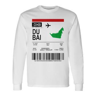 Board Ticket Dubai Dxb Airport Passenger Flight S Langarmshirts - Geschenkecke