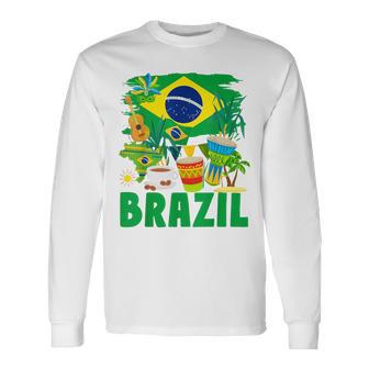 Brazil Flag Outfit Idea For Children Brazil & Brazilian Flag Yellow Langarmshirts - Geschenkecke