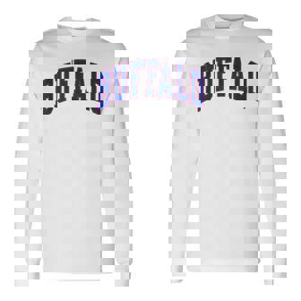 Buffalo Distressed Text Retro Varsity Pride Long Sleeve T-Shirt - Thegiftio UK