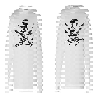 Calico Jack Sword Pirate Flag Graphic Long Sleeve T-Shirt - Monsterry