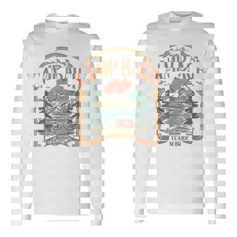 Camp Bach Vintage Team Bride Camping Bachelorette 2025 Long Sleeve T-Shirt - Monsterry