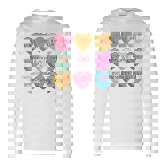 Candy Sweet Hearts Skibidi Rizz Valentines Day Boys Kids Long Sleeve T-Shirt - Monsterry