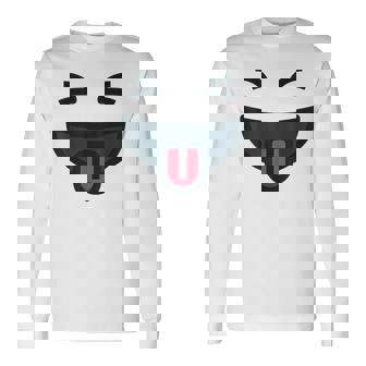Cara Sonriente Emoticono Disfraz De Carnaval Camiseta de manga larga - Regaloses