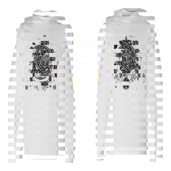 Celestial Dreams Cosmic Dream Catcher With Stars And Moons Long Sleeve T-Shirt - Monsterry
