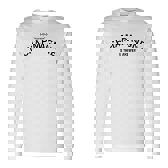 Champagne Is The Answer French Party Fashion Statement Quote Long Sleeve T-Shirt - Seseable