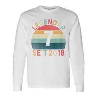 Children's 7Th Birthday Legendary Since 2018Intage 7 Years Old Langarmshirts - Geschenkecke