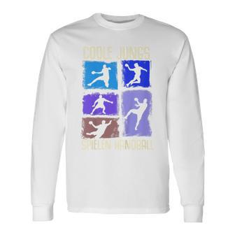 Children's Cool Boys Playing Handball Handball Player Langarmshirts - Geschenkecke