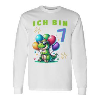 Children's Dino Children's Ich Bin Sieben 7 Jahre Alt Langarmshirts - Geschenkecke