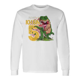 Children's Dinosaur 5Th Birthday Decoration I'm 5 Dinosaur Boys 5 Years Langarmshirts - Geschenkecke