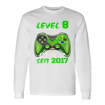 Children's Level 8 Birthday Boy Gamer 2017 8Th Birthday Langarmshirts - Geschenkecke