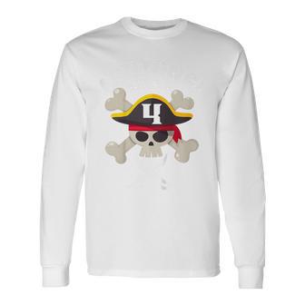 Children's Pirate 4 Years Attention I'm 4 4Th Birthday Boys Langarmshirts - Geschenkecke