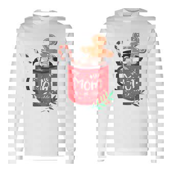Christmas Matching Family Cocoa Mug With Candy Cane MOM Long Sleeve T-Shirt - Monsterry