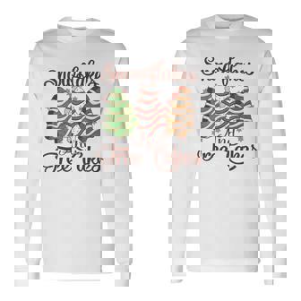 Christmas Tree Snack Cakes & Snowflakes Family Holiday Long Sleeve T-Shirt - Monsterry