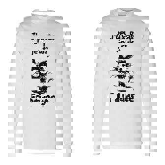 Citation Humour J'peux Pas Je Suis Fatiguée Cat Drole Chat T-shirt à manches longues - Cadeauxyz